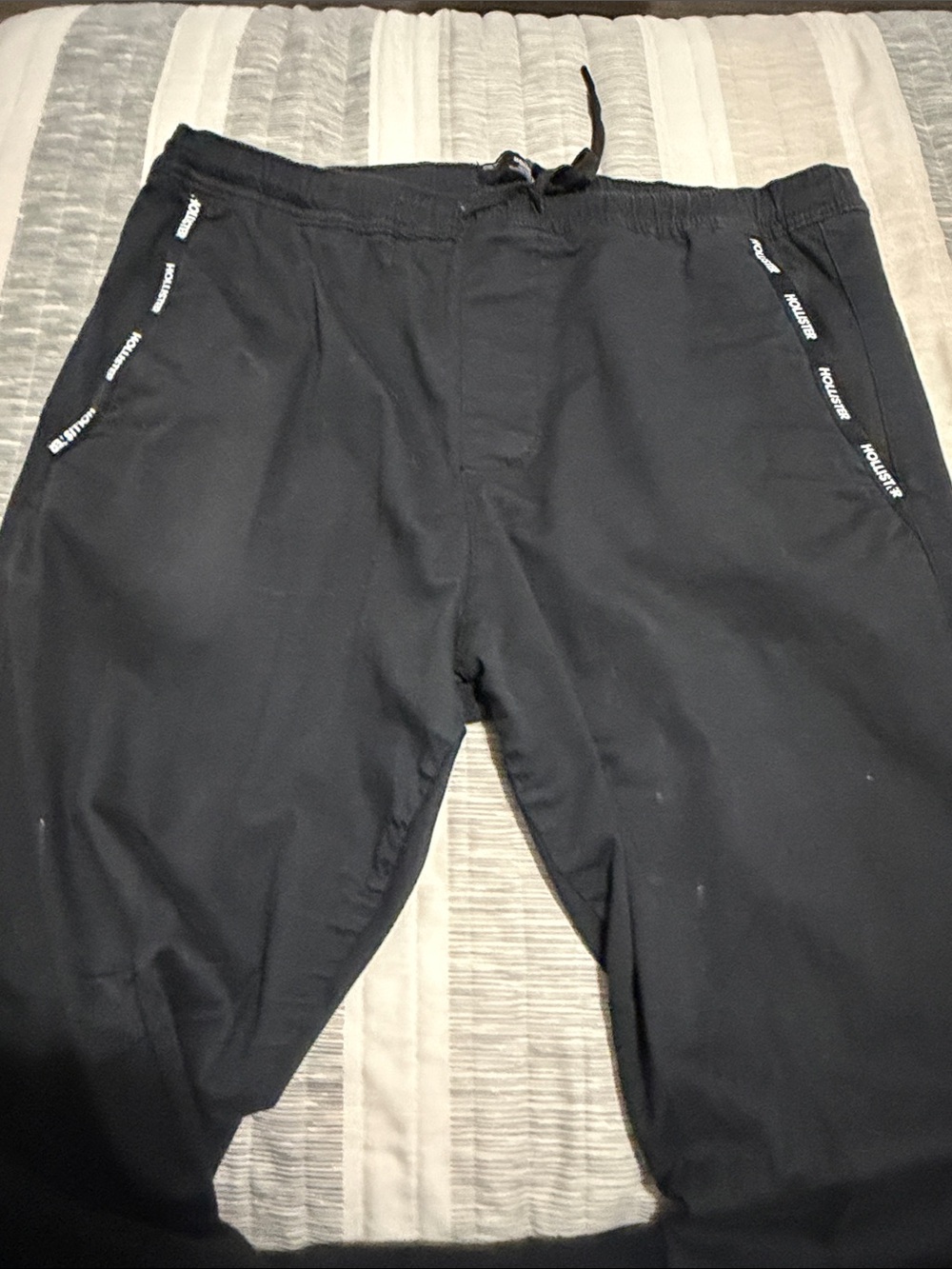 Hollister Black Jogger Pants with Branded Side Tape